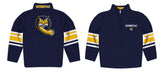 Quinnipiac Bobcats Vive La Fete Game Day Navy Quarter Zip Pullover Stripes on Sleeves - Vive La Fête - Online Apparel Store
