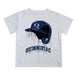 Quinnipiac Bobcats Original Dripping Baseball Helmet White T-Shirt by Vive La Fete