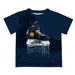 Quinnipiac Bobcats Original Dripping Hockey Navy T-Shirt by Vive La Fete