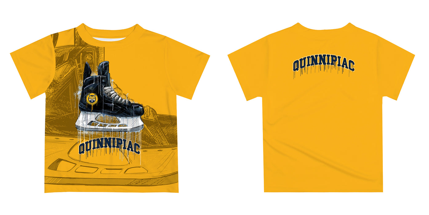 Quinnipiac Bobcats Original Dripping Hockey Gold T-Shirt by Vive La Fete - Vive La Fête - Online Apparel Store