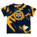 Quinnipiac University Bobcats Vive La Fete Boys Game Day Navy Short Sleeve Tee Paint Brush