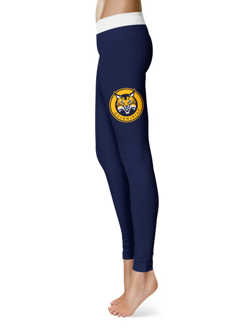 Quinnipiac University Bobcats Vive La Fete Game Day Collegiate Logo on Thigh Blue Women Yoga Leggings 2.5 Waist Tights - Vive La Fête - Online Apparel Store