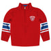 Radford University Highlanders Vive La Fete Game Day Red Quarter Zip Pullover Stripes on Sleeves