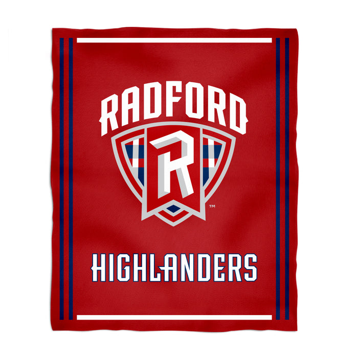 Radforn University Highlanders Vive La Fete Kids Game Day Red Plush Soft Minky Blanket 36 x 48 Mascot