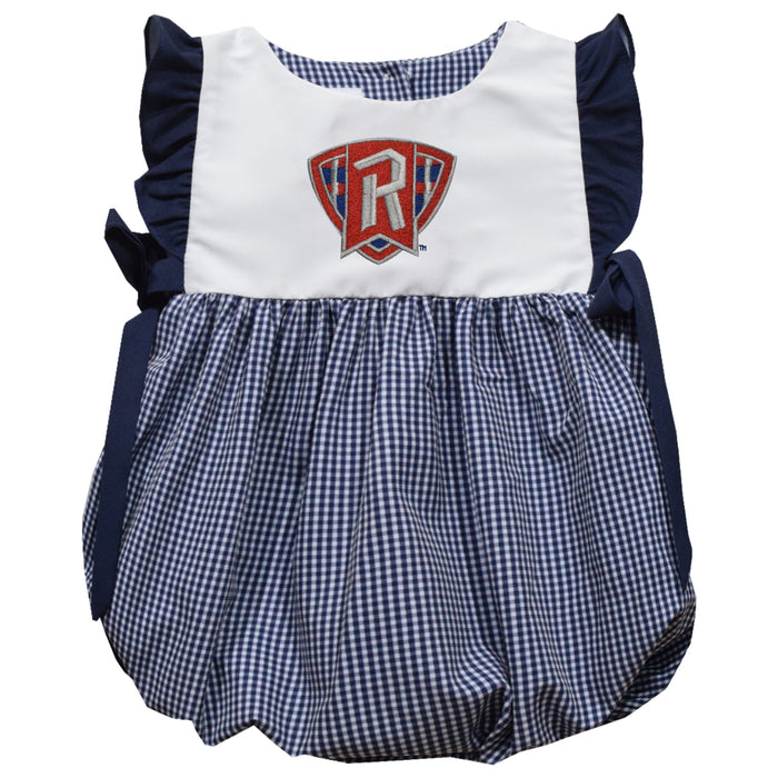 Radford University Highlanders Embroidered Navy Gingham Girls Bubble