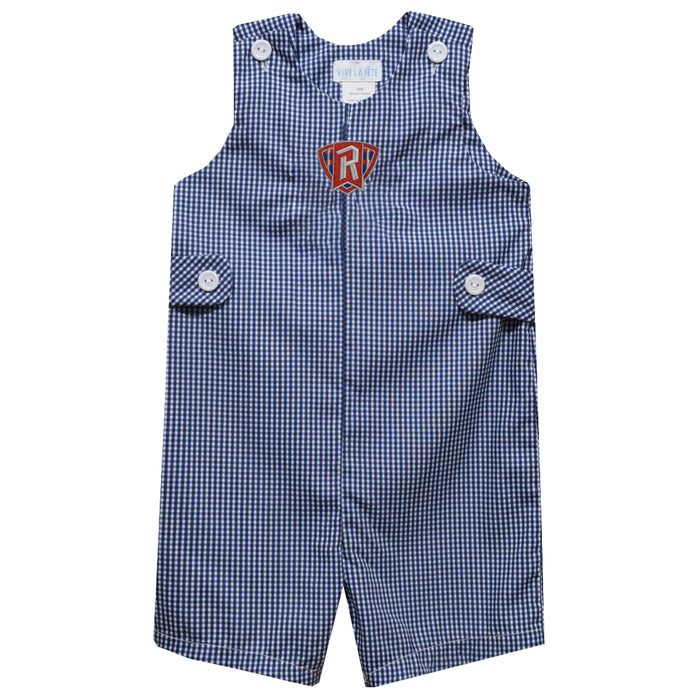 Radford University Highlanders Embroidered Navy Gingham Boys Jon Jon