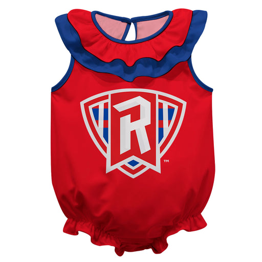 Radford Highlanders Red Sleeveless Ruffle Onesie Logo Bodysuit