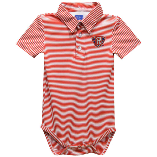 Radford University Highlanders Embroidered Red Cardinal Stripe Knit Boys Polo Bodysuit