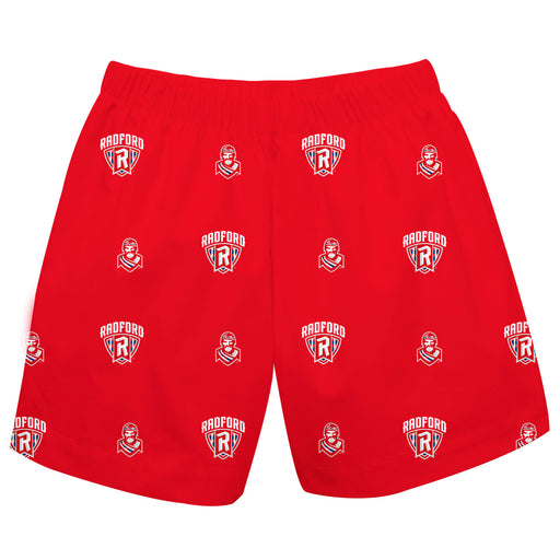 Radford Highlanders Vive La Fete Boys Game Day All Over Logo Elastic Waist Classic Play Red Pull On Short