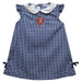 Radford University Highlanders Embroidered Navy Gingham A Line Dress