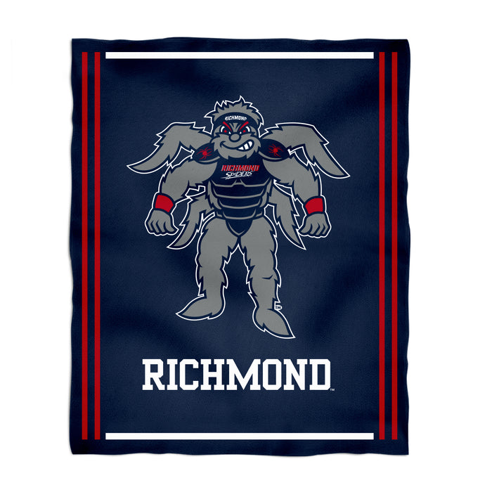 University of Richmond Spiders Vive La Fete Kids Game Day Blue Plush Soft Minky Blanket 36 x 48 Mascot