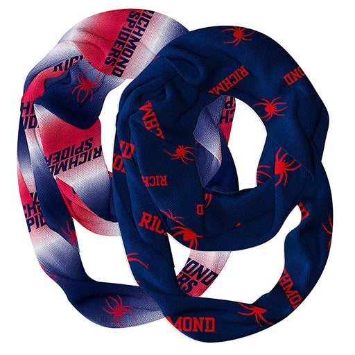 Richmond Spiders Vive La Fete All Over Logo Game Day Collegiate Women Set of 2 Light Weight Ultra Soft Infinity Scarfs
