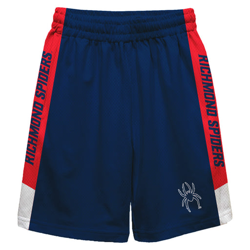 Richmond Spiders Vive La Fete Game Day Blue Stripes Boys Solid Red Athletic Mesh Short