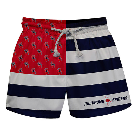Richmond Spiders Vive La Fete Game Day Blue White Red Flag Swimtrunks V1