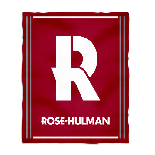 Rose Hulman Fightin' Engineers Vive La Fete Kids Game Day Red Plush Soft Minky Blanket 36 x 48 Mascot
