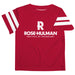 Rose Hulman Fightin' Engineers Vive La Fete Boys Game Day Maroon Short Sleeve Tee with Stripes on Sleeves