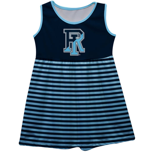 Rhode Island Rams Vive La Fete Game Day Sleeveless Tank Dress Solid Navy Logo Stripes on Skirt - Vive La Fête - Online Apparel Store