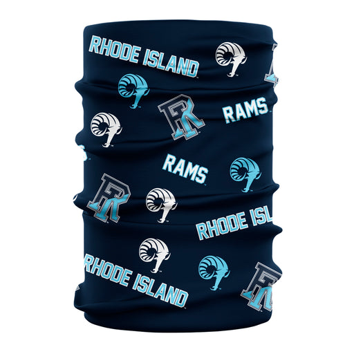 Rhode Island Rams Neck Gaiter Navy All Over Logo - Vive La Fête - Online Apparel Store