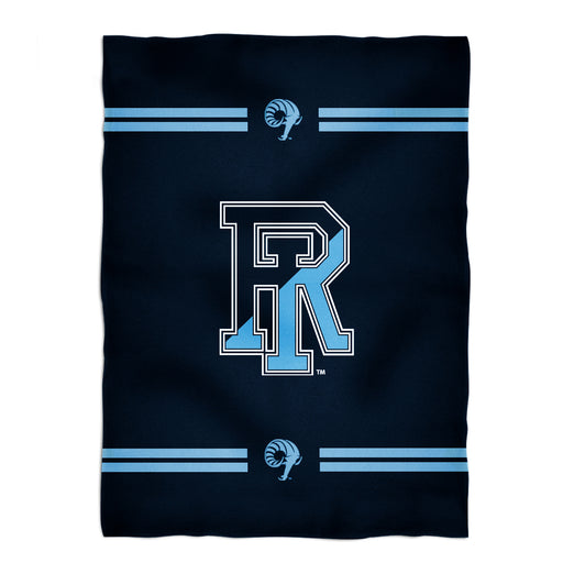 Rhode Island Rams Vive La Fete Game Day Soft Premium Fleece Navy Throw Blanket 40 x 58" Logo and Stripes" - Vive La Fête - Online Apparel Store
