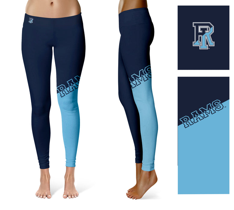Rhode Island Rams Vive la Fete Game Day Collegiate Leg Color Block Women Navy Light Blue Yoga Leggings - Vive La Fête - Online Apparel Store