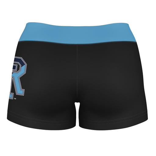Rhode Island Rams Vive La Fete Logo on Thigh & Waistband Black & Light Blue Women Yoga Booty Workout Shorts 3.75 Inseam" - Vive La Fête - Online Apparel Store