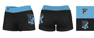 Rhode Island Rams Vive La Fete Logo on Thigh & Waistband Black & Light Blue Women Yoga Booty Workout Shorts 3.75 Inseam" - Vive La Fête - Online Apparel Store