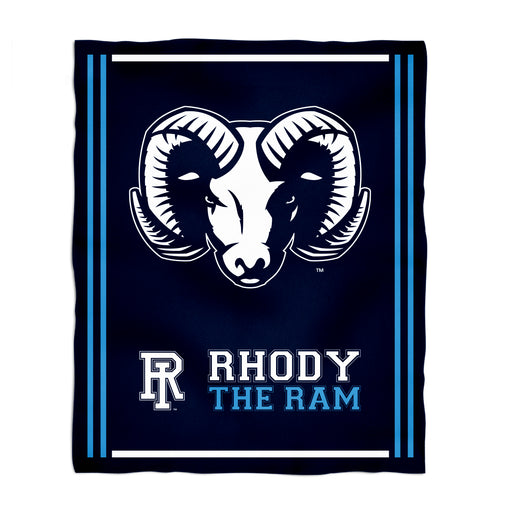 Rhode Island Rams Vive La Fete Kids Game Day Navy Plush Soft Minky Blanket 36 x 48 Mascot