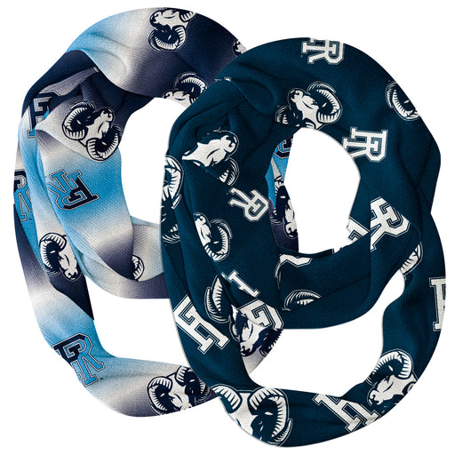 Rhode Island Rams Vive La Fete All Over Logo Game Day Collegiate Women Set of 2 Light Weight Ultra Soft Infinity Scarfs