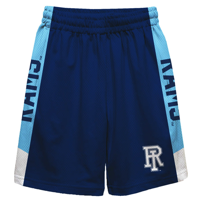 Rhode Island Rams Vive La Fete Game Day Navy Stripes Boys Solid Blue Athletic Mesh Short