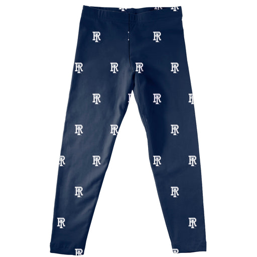 Rhode Island Rams Vive La Fete Girls Game Day All Over Logo Elastic Waist Classic Play Navy Leggings Tights