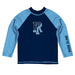 Rhode Island Rams Vive La Fete Logo Navy Blue Long Sleeve Raglan Rashguard