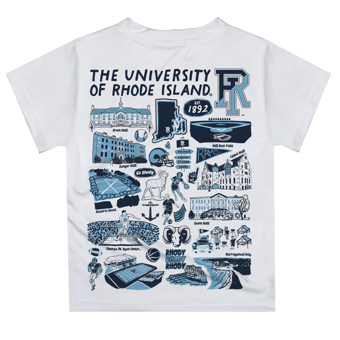 Rhode Island Rams Hand Sketched Vive La Fete Impressions Artwork Boys Navy Short Sleeve Tee Shirt - Vive La Fête - Online Apparel Store
