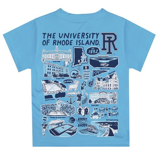 Rhode Island Rams Hand Sketched Vive La Fete Impressions Artwork Boys Navy Short Sleeve Tee Shirt - Vive La Fête - Online Apparel Store