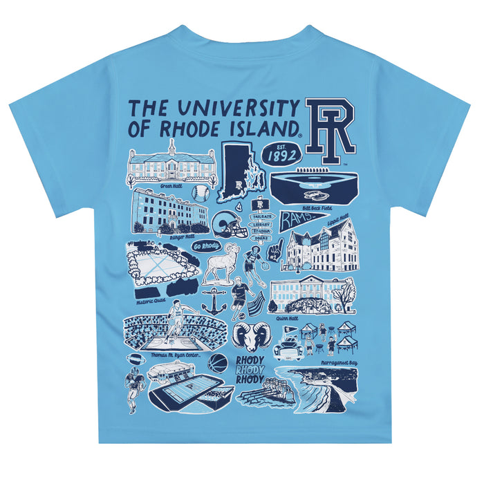 Rhode Island Rams Hand Sketched Vive La Fete Impressions Artwork Boys Navy Short Sleeve Tee Shirt - Vive La Fête - Online Apparel Store