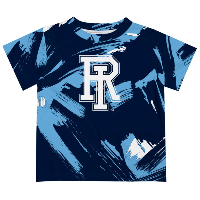 Rhode Island Rams Vive La Fete Boys Game Day Navy Short Sleeve Tee Paint Brush