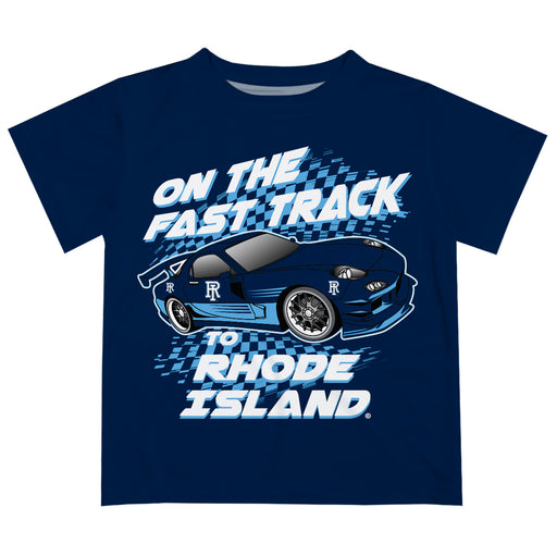 Rhode Island Rams Vive La Fete Fast Track Boys Game Day Navy Short Sleeve Tee