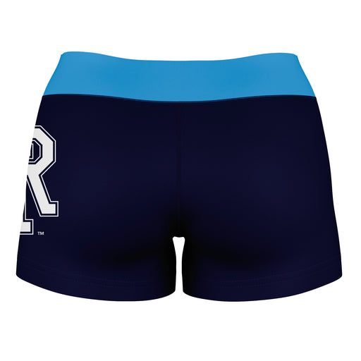 Rhode Island Rams Vive La Fete Logo on Thigh & Waistband Navy Blue Women Yoga Booty Workout Shorts 3.75 Inseam - Vive La Fête - Online Apparel Store