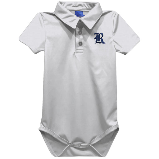 Rice University Owls Embroidered White Solid Knit Polo Onesie