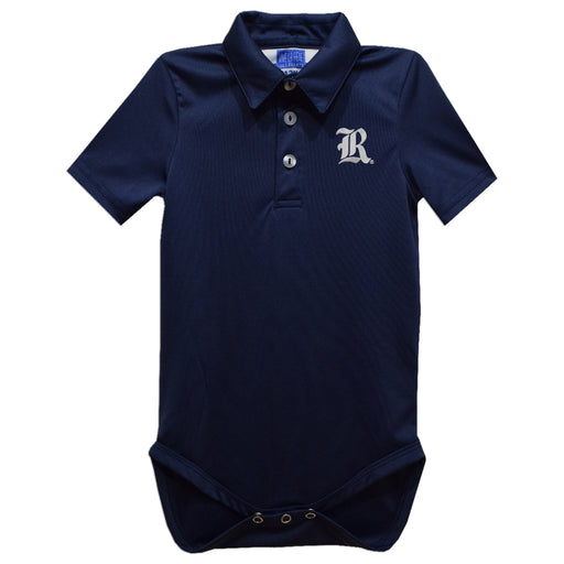 Rice University Owls Embroidered Navy Solid Knit Polo Onesie