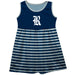 Rice Owls Vive La Fete Girls Game Day Sleeveless Tank Dress Solid Blue Logo Stripes on Skirt