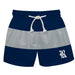 Rice Owls Vive La Fete Blue Gray Stripes Swimtrunks V2