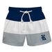 Rice Owls Vive La Fete Blue White Gray Stripes Swimtrunks V1