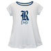 Rice Owls Vive La Fete Girls Game Day Short Sleeve White Top with School Logo and Name