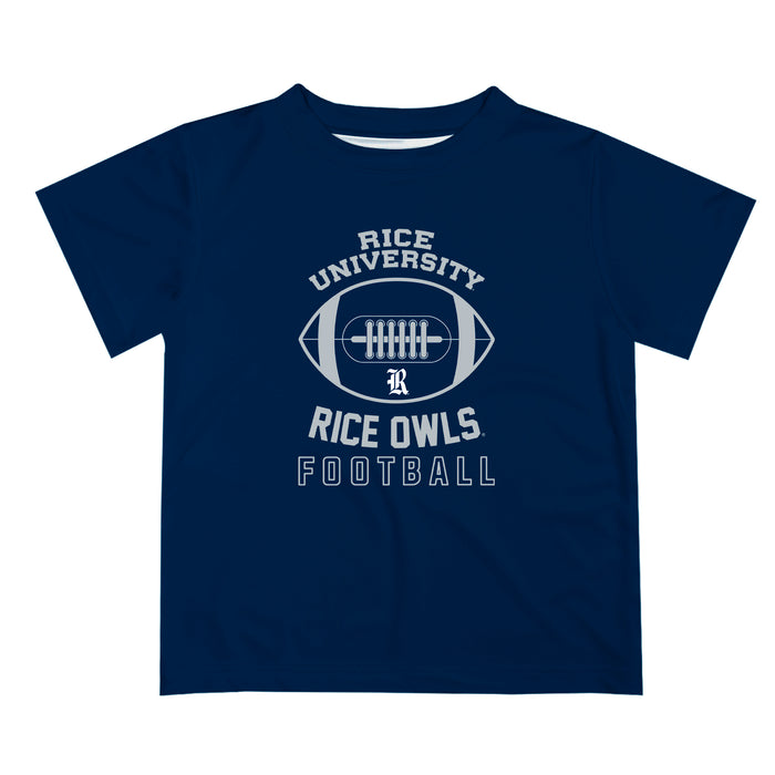 Rice University Owls Vive La Fete Football V2 Blue Short Sleeve Tee Shirt