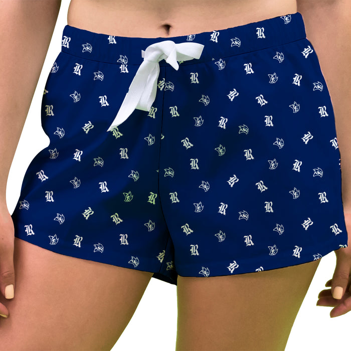 Rice University Owls Vive La Fete Game Day Collegiate All Over Logo Blue Women Launge Short