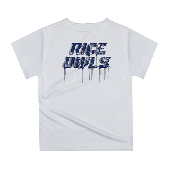 Rice University Owls Original Dripping Football Helmet White T-Shirt by Vive La Fete - Vive La Fête - Online Apparel Store