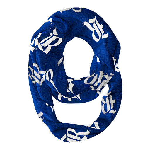 Rice All Over Logo Blue Infinity Scarf