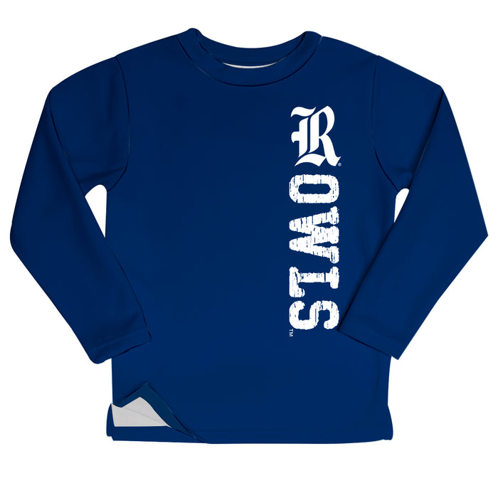 Rice Owls Owls Logo Blue Long Sleeve Fleece Sweatshirt Side Vents - Vive La Fête - Online Apparel Store