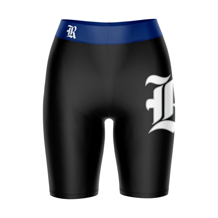 Rice University Owls Vive La Fete Game Day Logo on Thigh and Waistband Black and Blue Women Bike Short 9 Inseam"