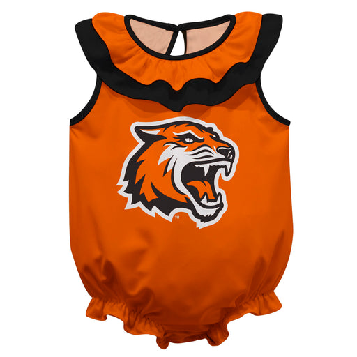 Rochester Institute of Technology Tigers Orange Sleeveless Ruffle Onesie Logo Bodysuit